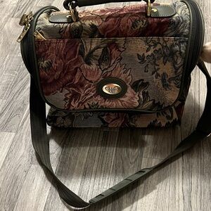 Vintage Diane Von Furstenberg DVF tapestry overnight or carry on bag with lock